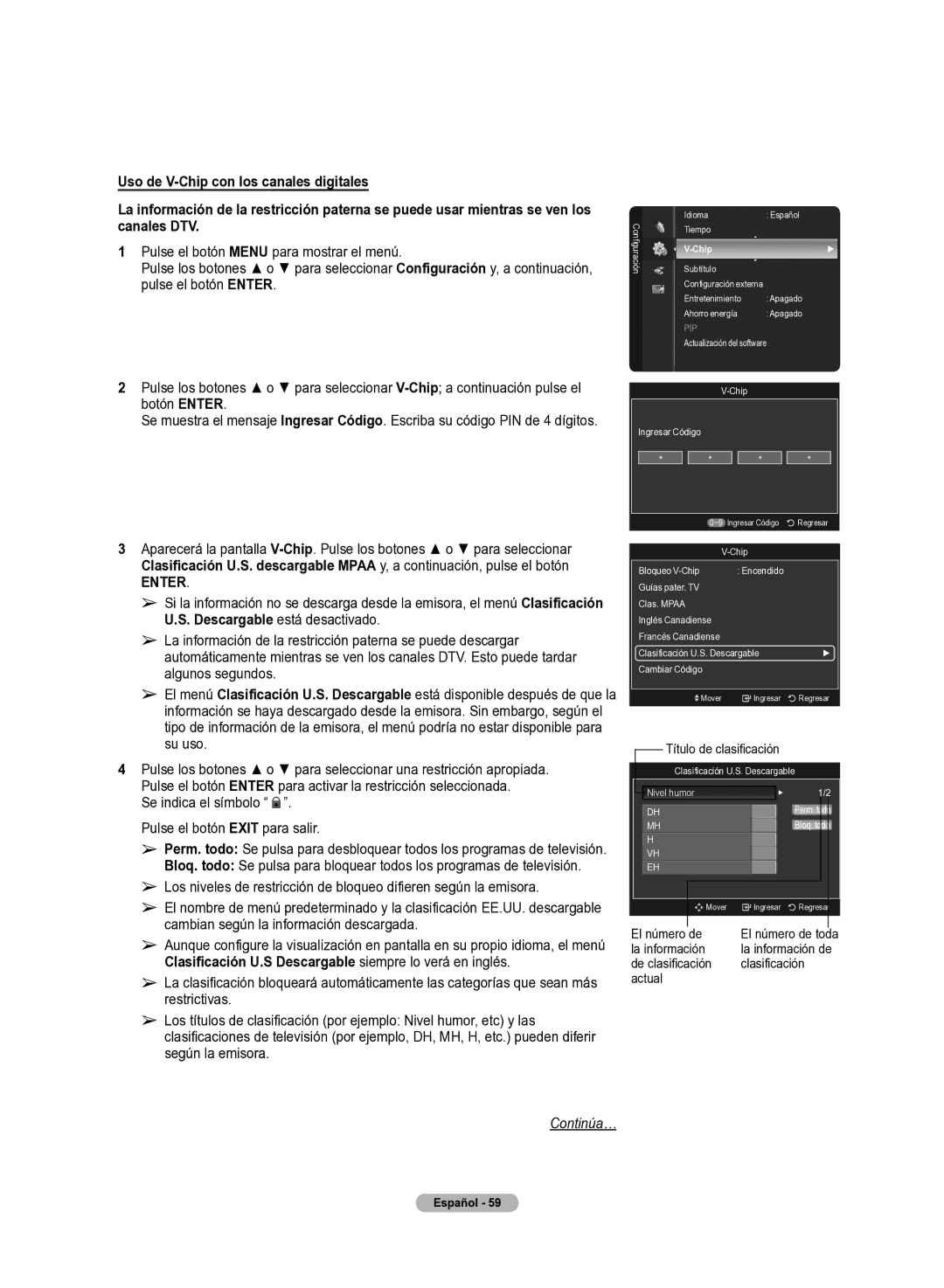 Samsung 510 user manual Clasificación U.S Descargable siempre lo verá en inglés 