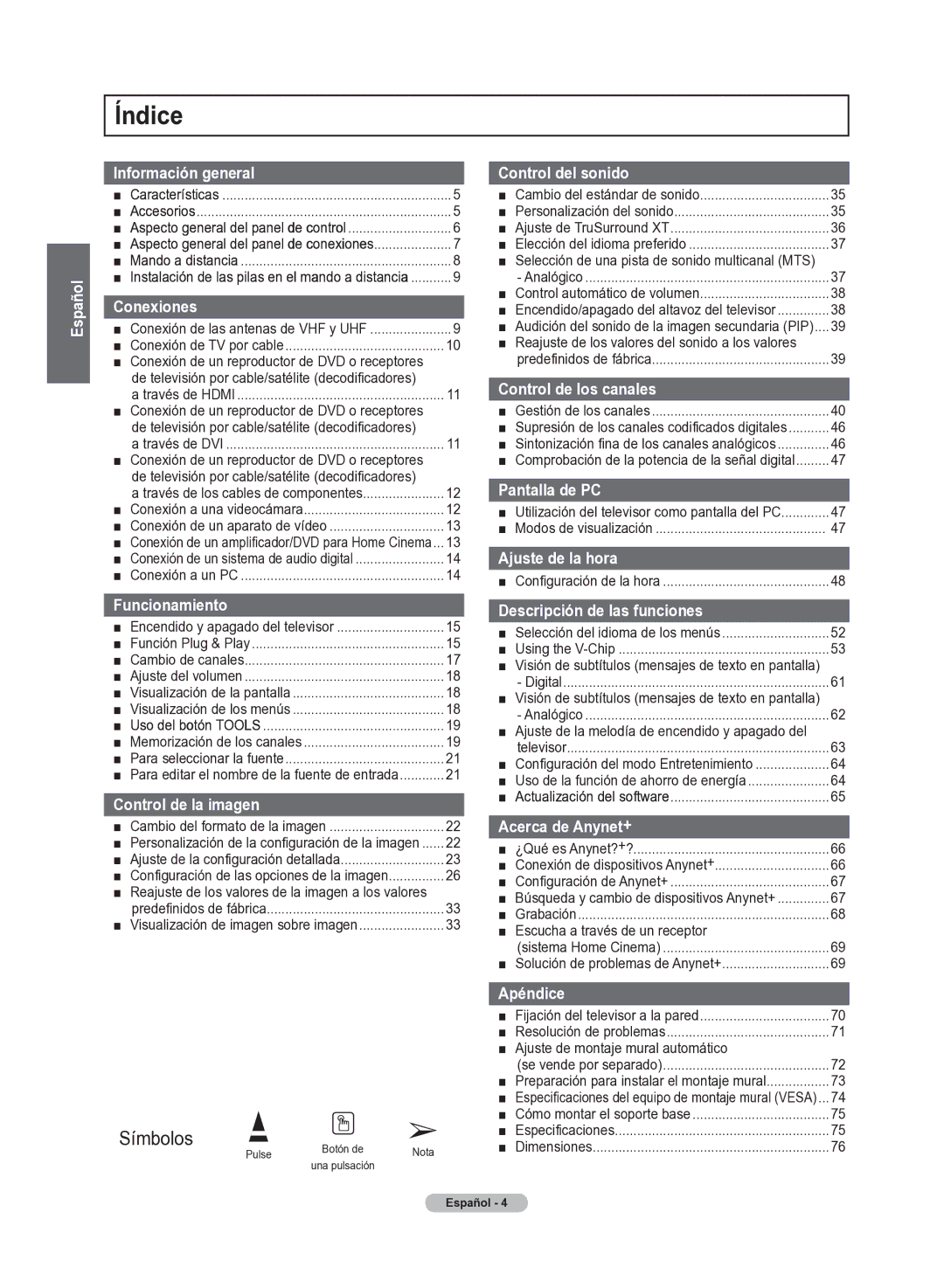 Samsung 510 user manual Índice 