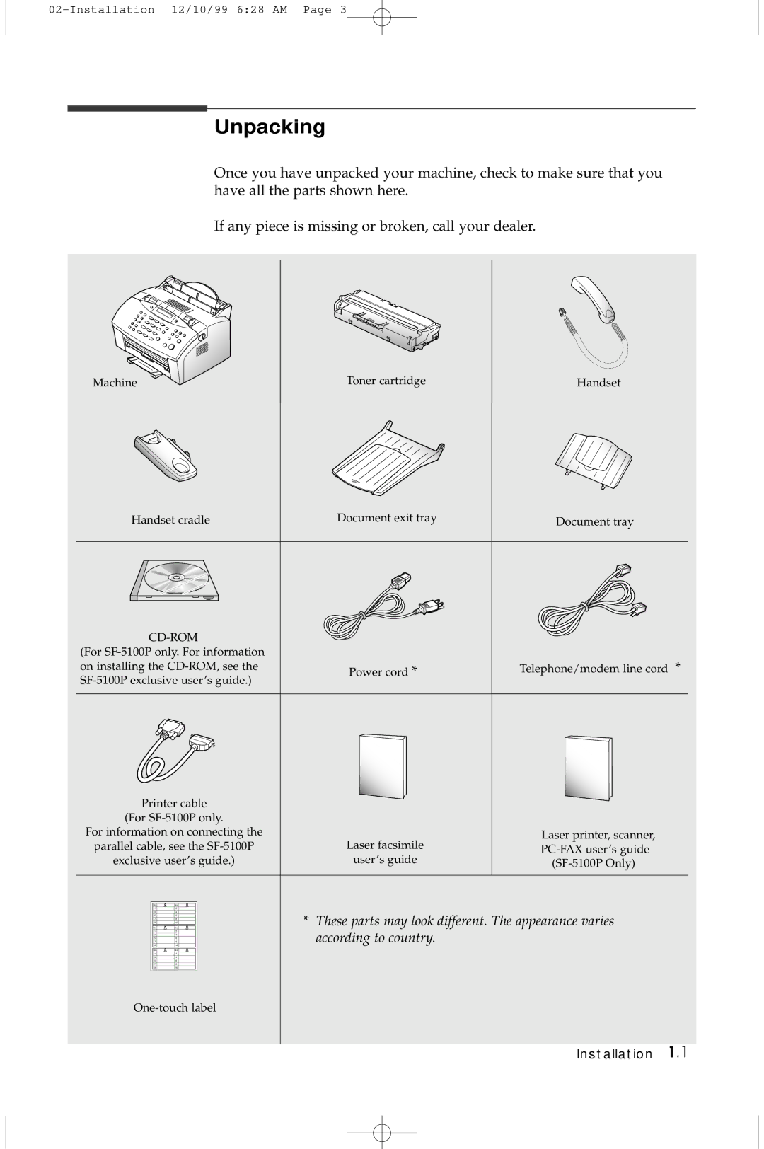 Samsung 5100 manual Unpacking, Cd-Rom 