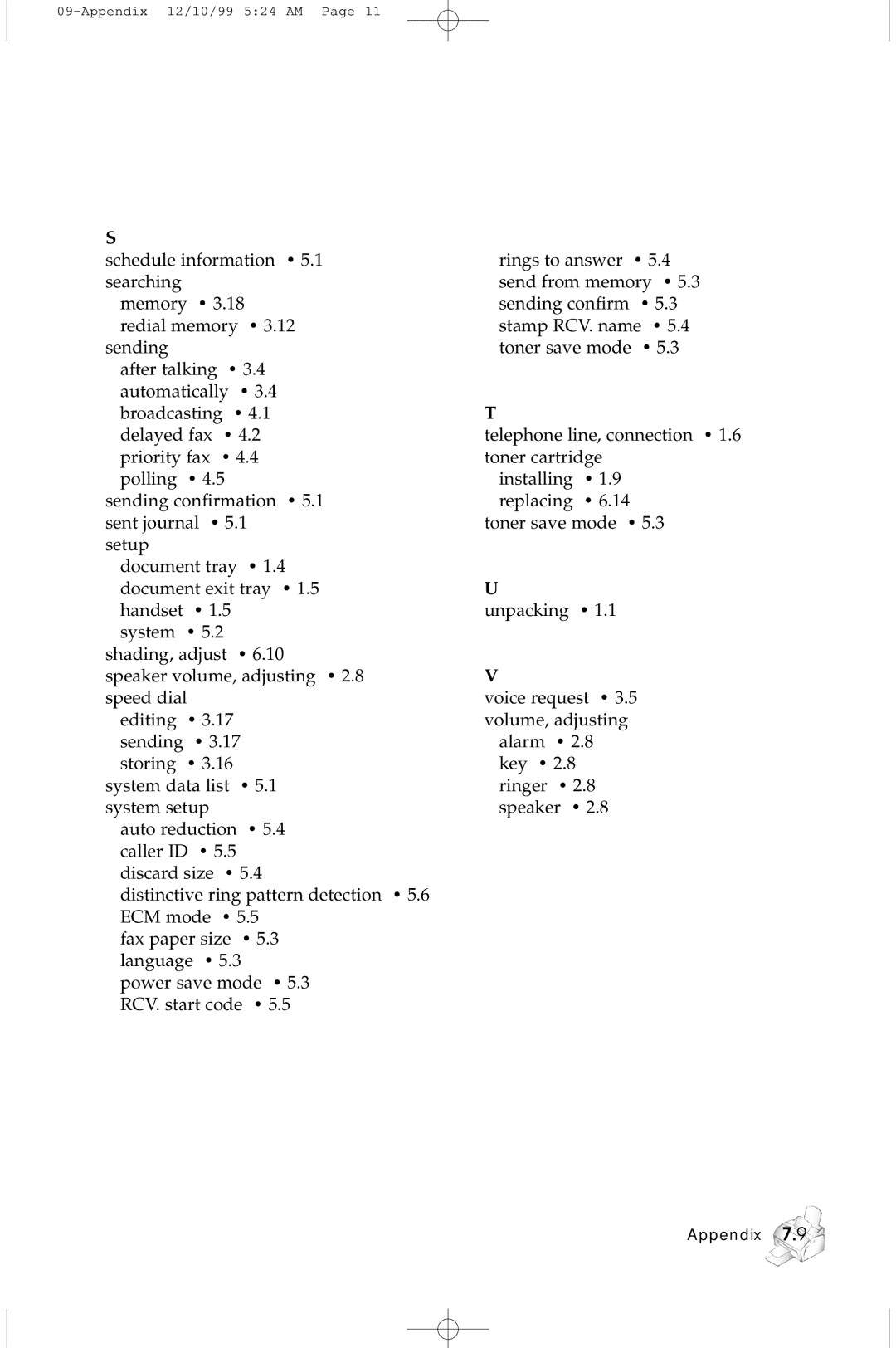 Samsung 5100 manual Appendix 