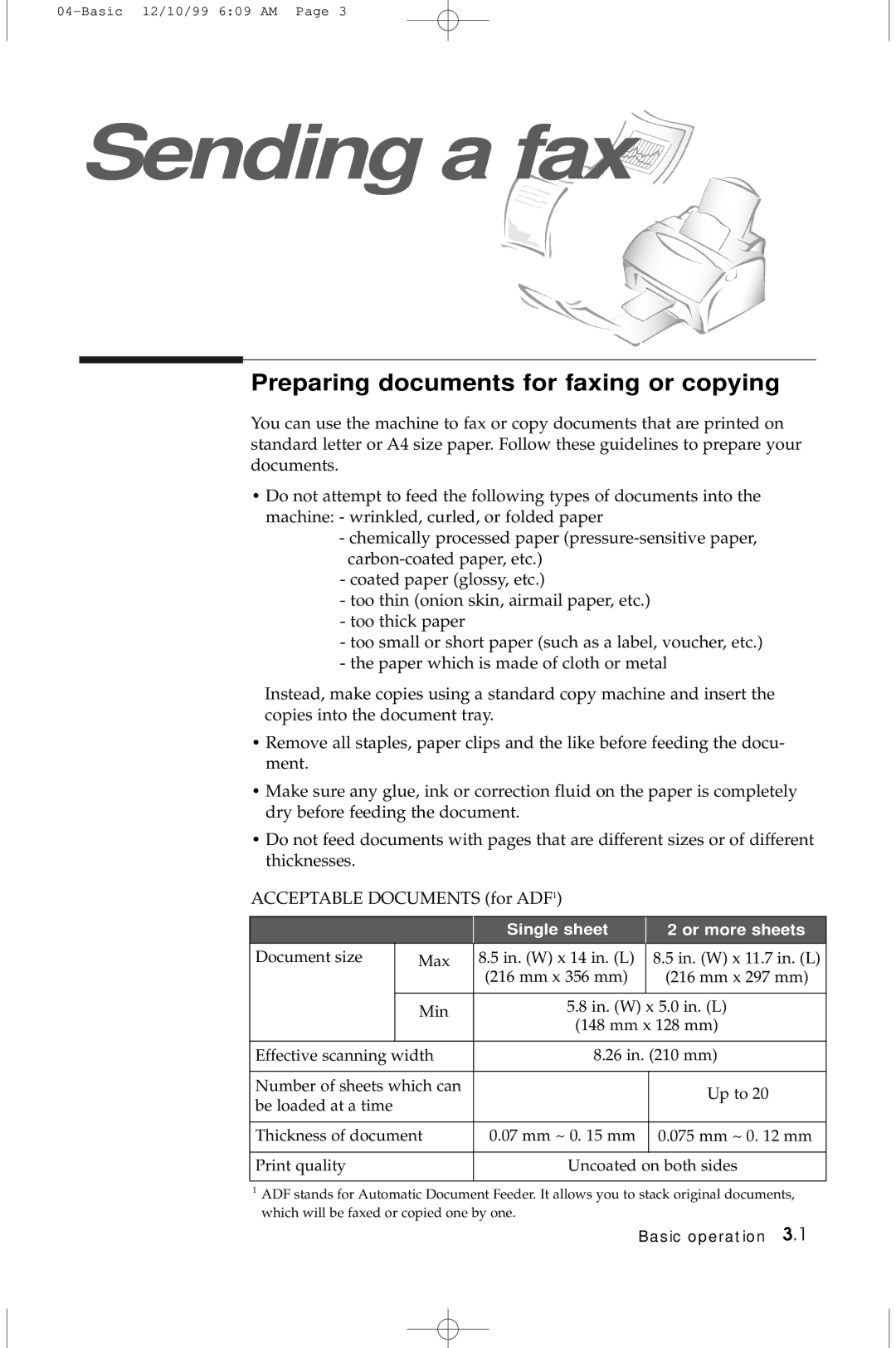 Samsung 5100 manual Sending a fax, Preparing documents for faxing or copying 