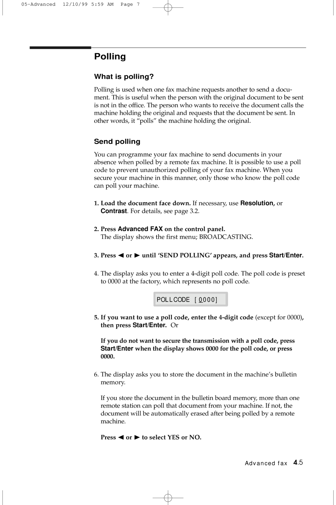 Samsung 5100 manual Polling, What is polling?, Send polling, Press or ❿ to select YES or no 