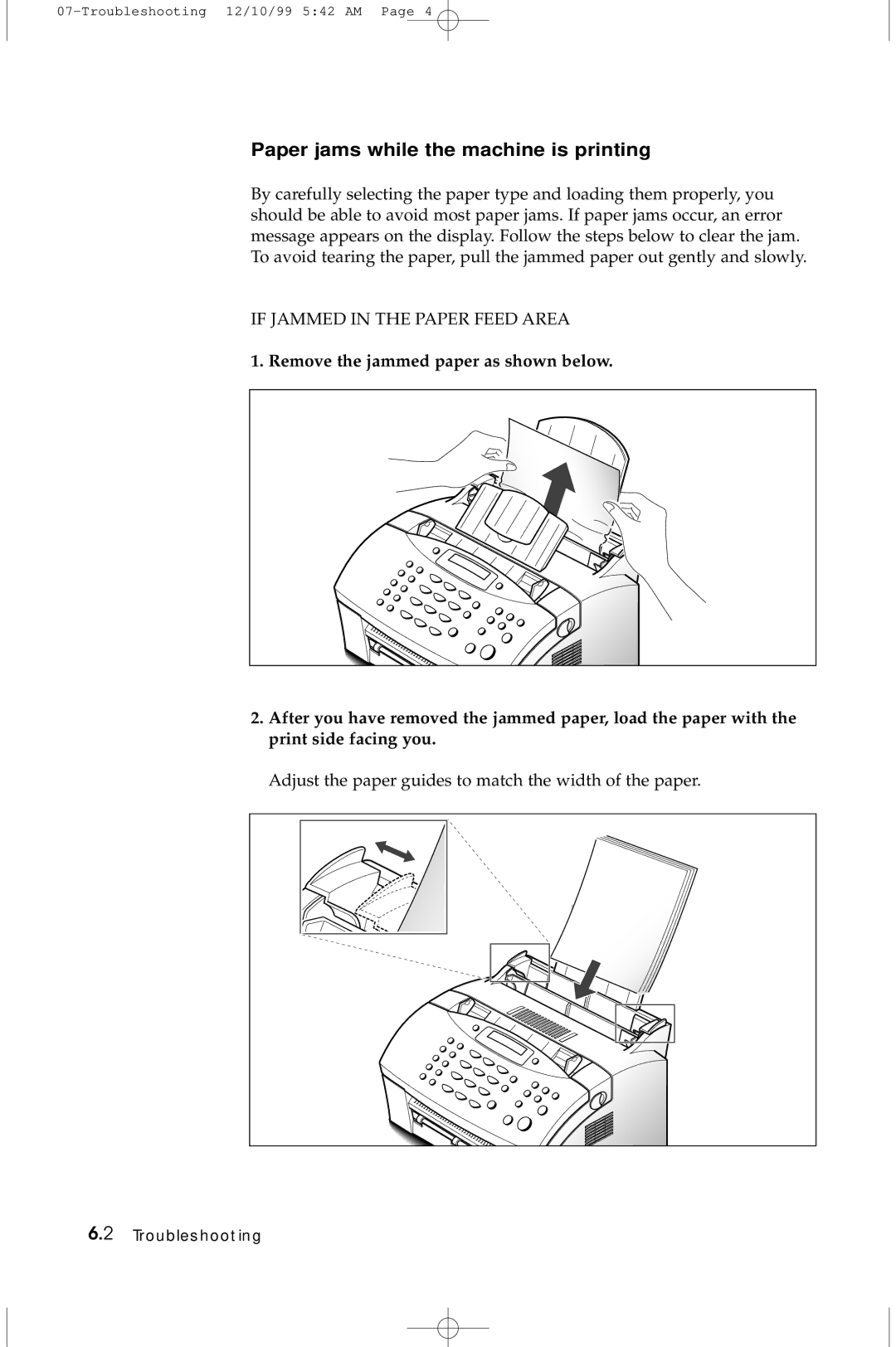 Samsung 5100 manual Paper jams while the machine is printing 