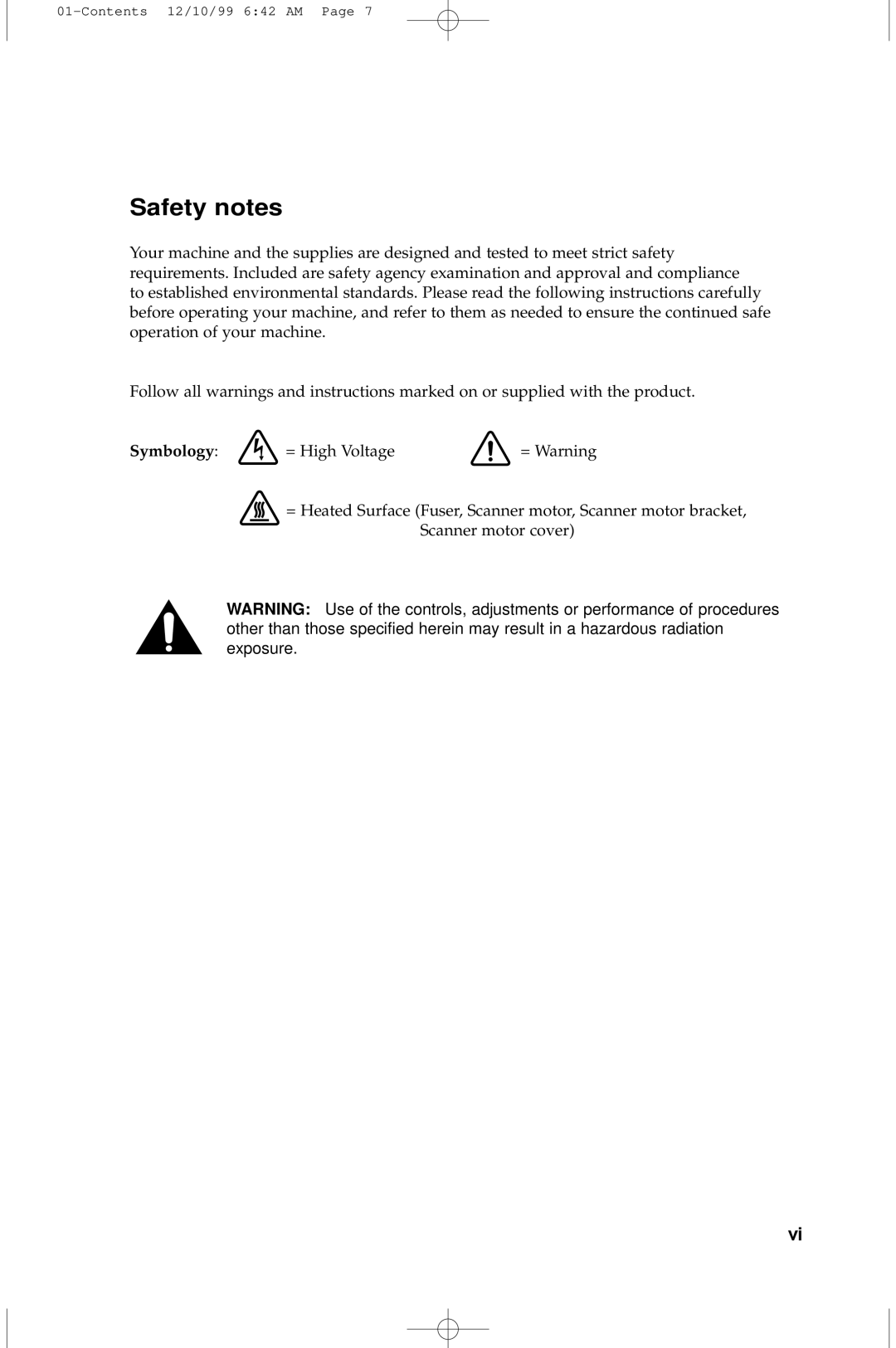 Samsung 5100 manual Safety notes, Symbology 