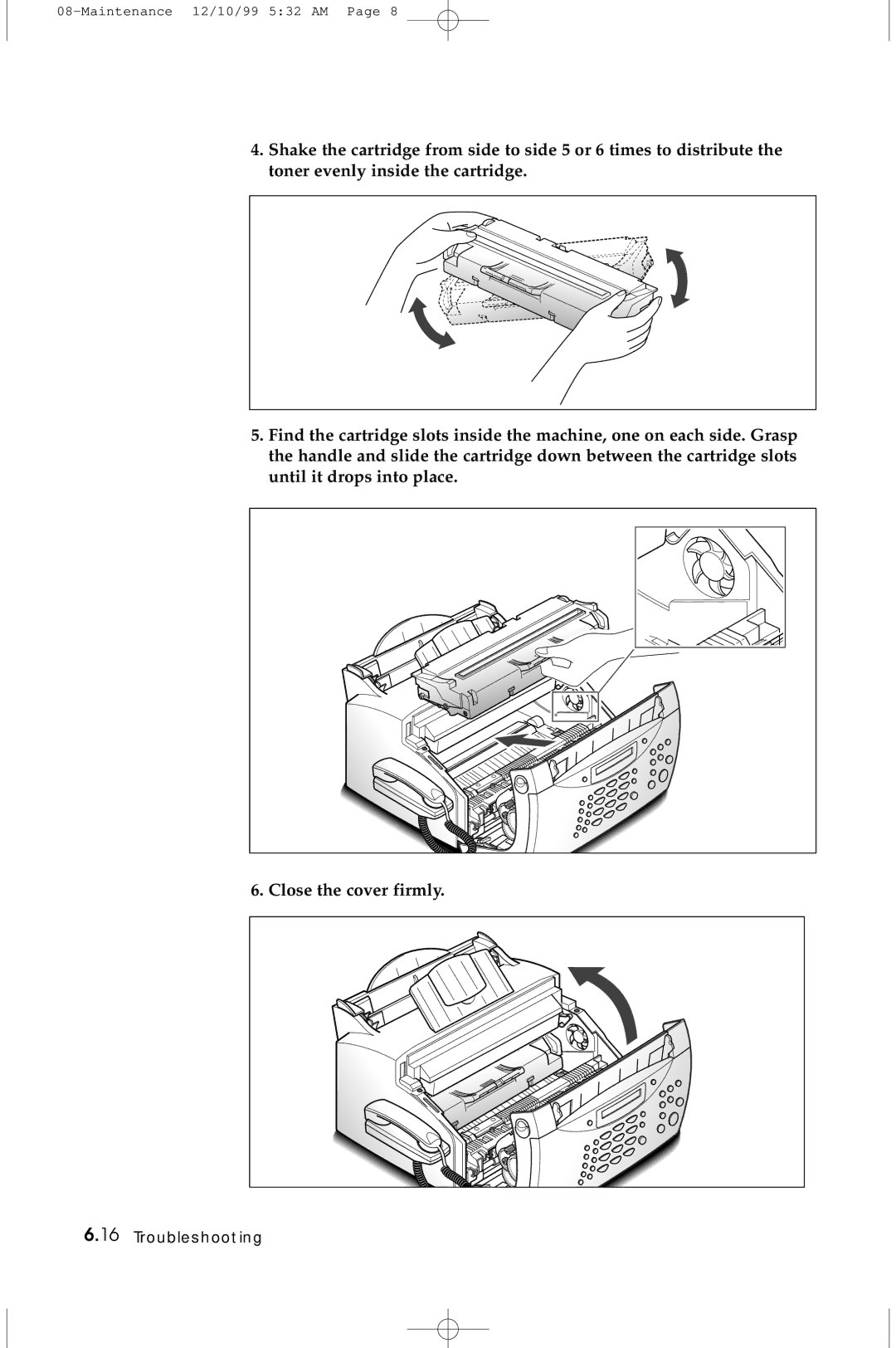 Samsung 5100 manual Close the cover firmly 