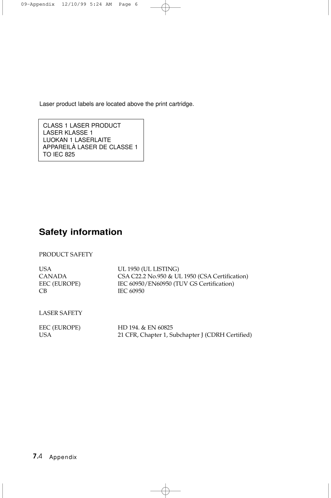 Samsung 5100 manual Safety information 