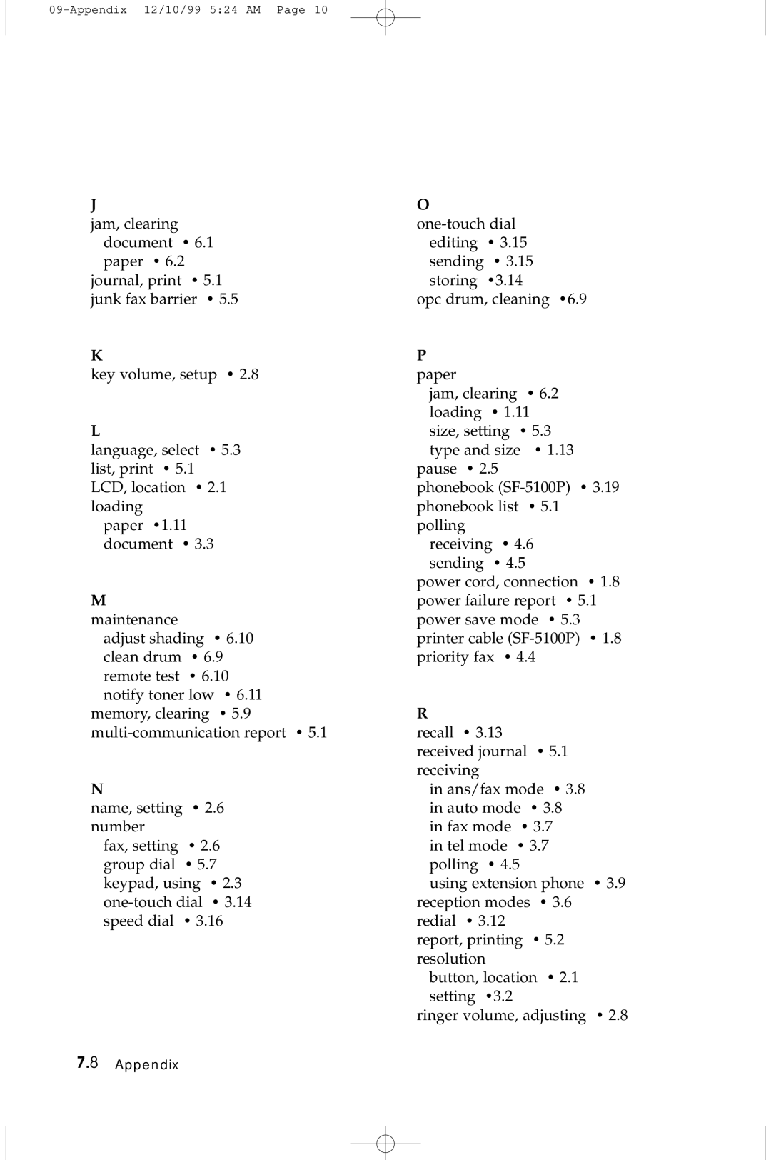 Samsung 5100 manual Appendix 