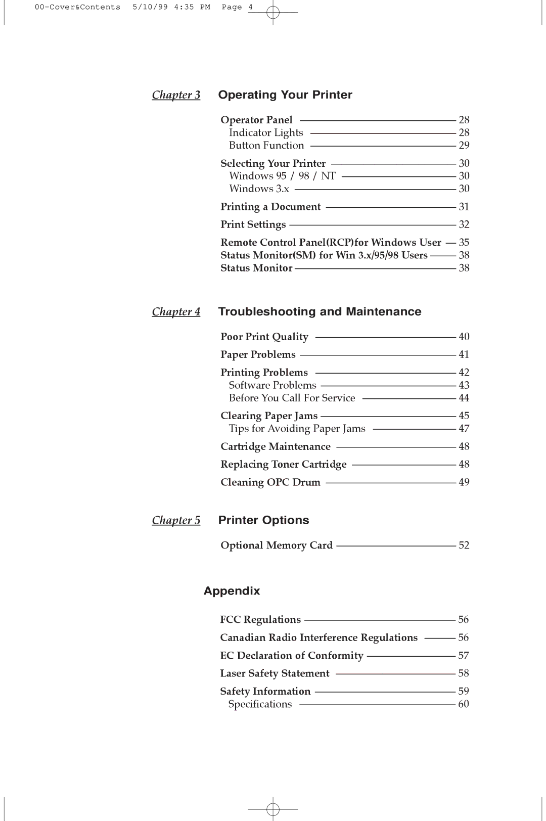 Samsung 5100A user manual Operating Your Printer, Replacing Toner Cartridge Ðððððððððððððððððððð 