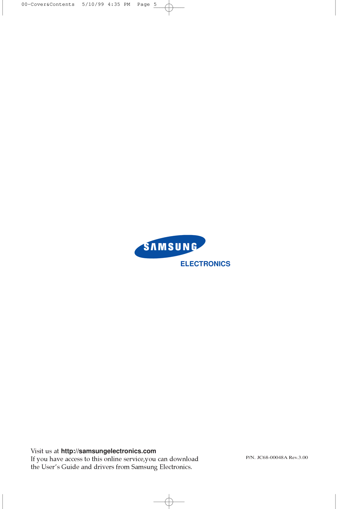 Samsung 5100A user manual Electronics, Visit us at http//samsungelectronics.com 