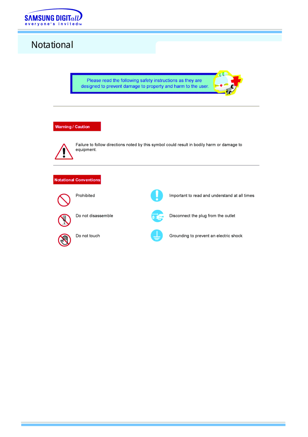 Samsung 510MP manual Notational 