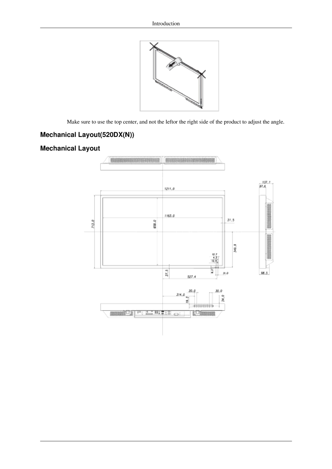 Samsung user manual Mechanical Layout520DXN 