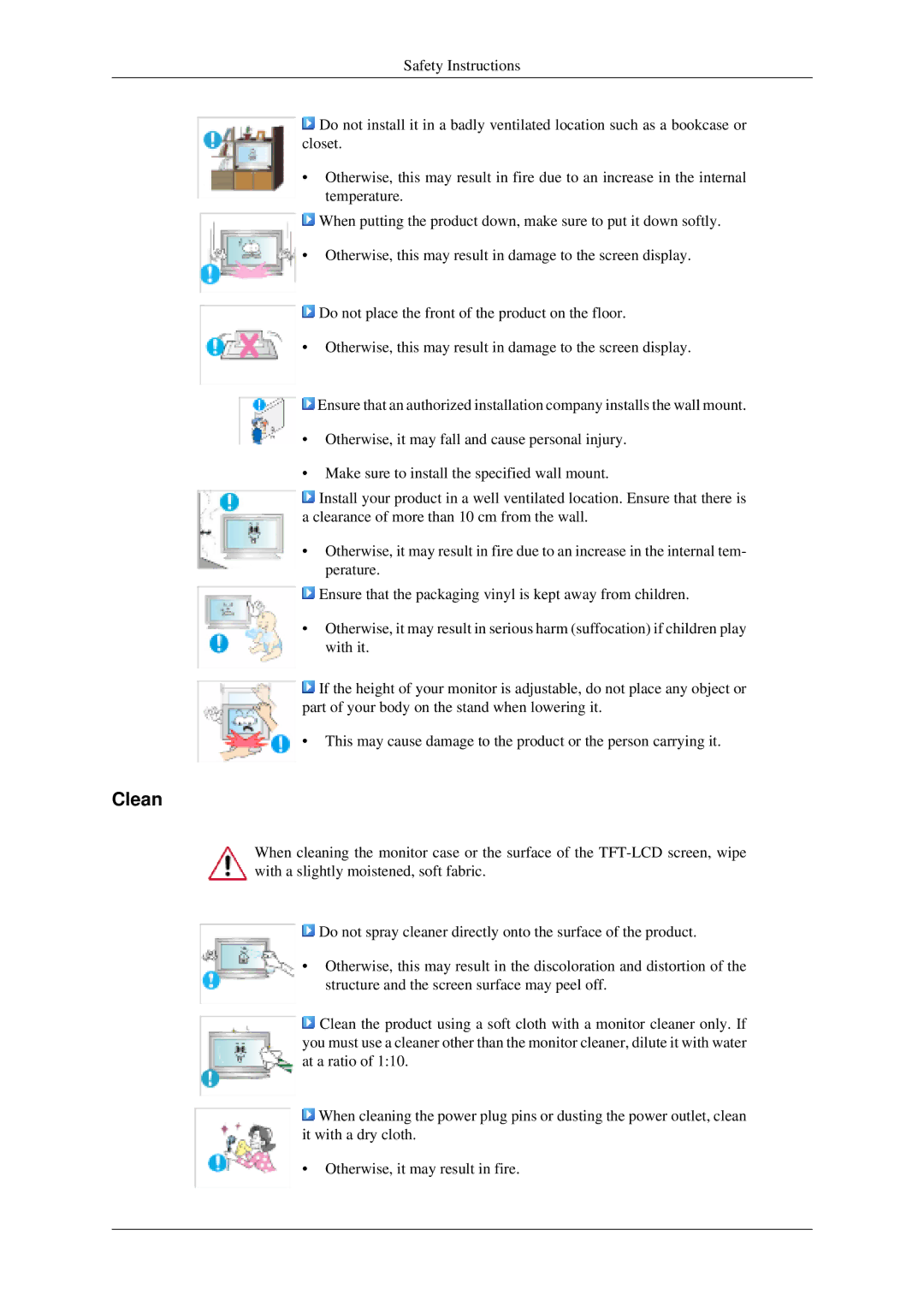 Samsung 520DXN user manual Clean 