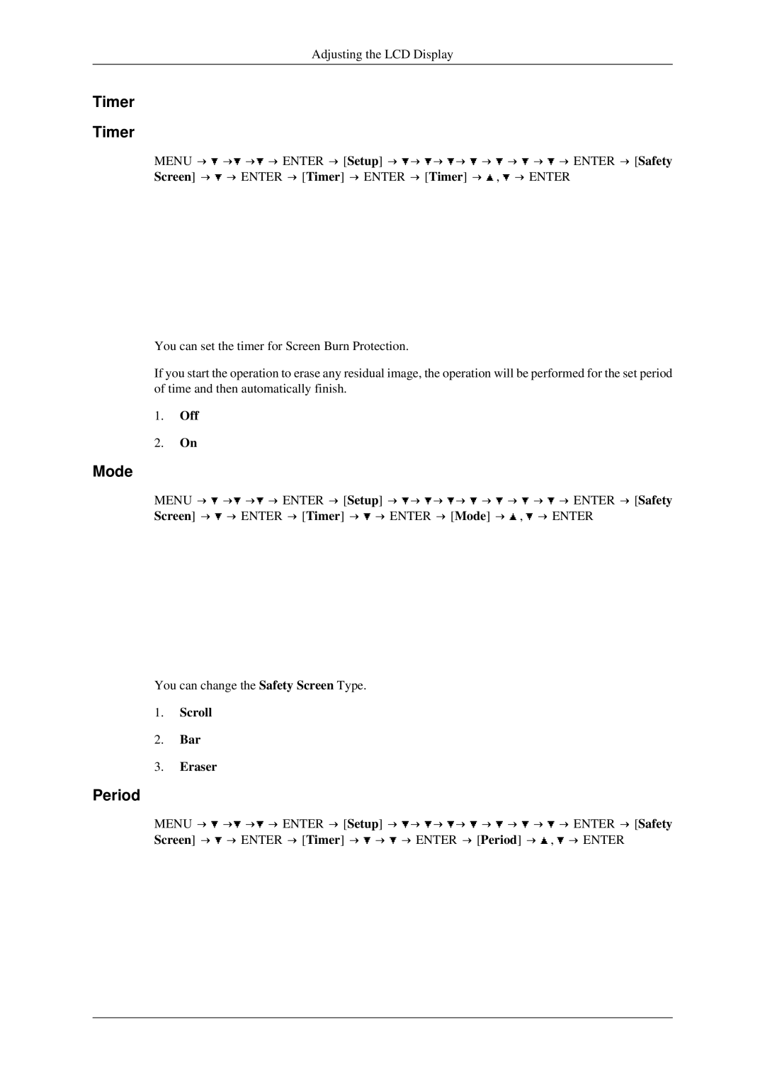 Samsung 520DXN user manual Timer, Period, Scroll Bar Eraser 