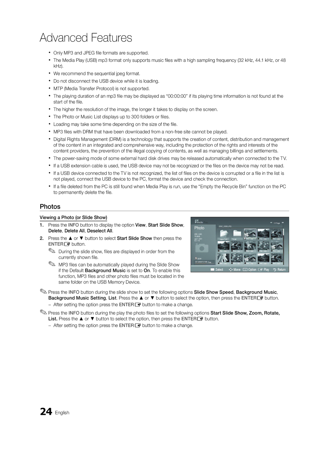 Samsung 530 user manual Photos 