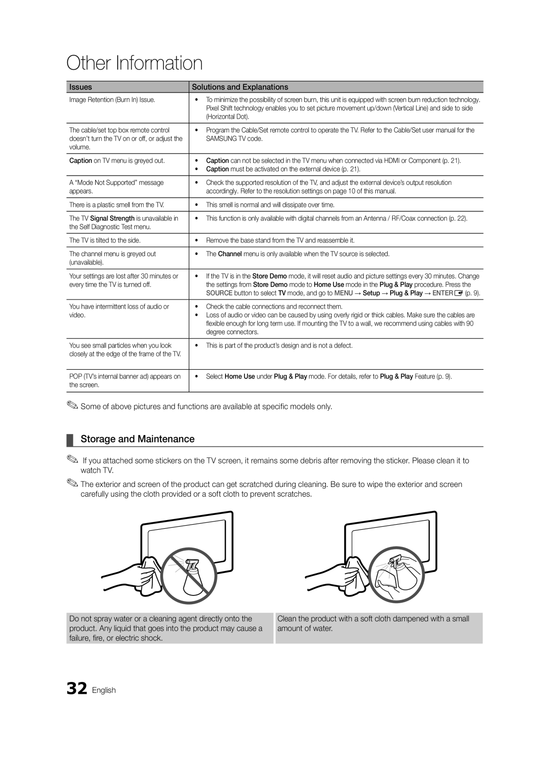 Samsung 530 user manual Storage and Maintenance 