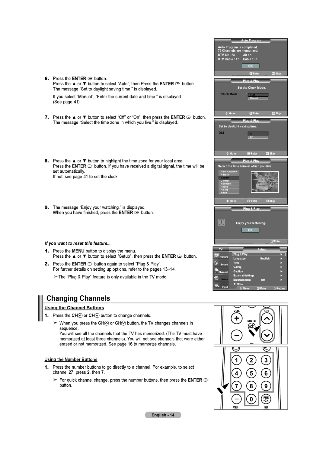 Samsung LNA50PD, LN32A540, LN2A540P2D, Series L5 Changing Channels, Using the Channel Buttons, Using the Number Buttons 