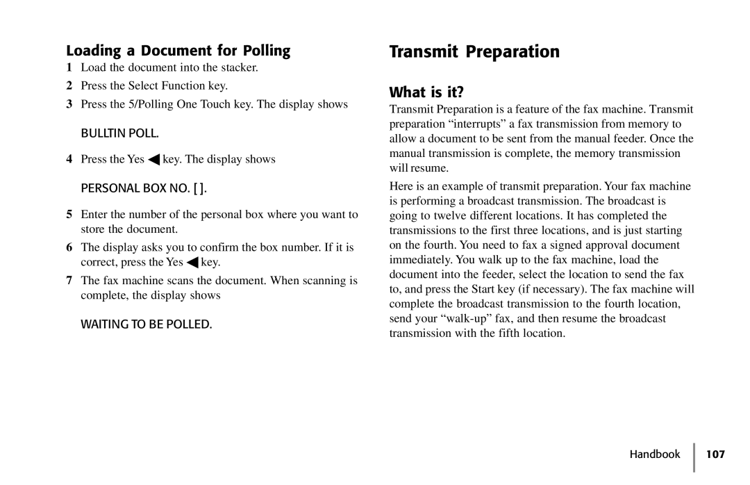 Samsung 5400 manual Transmit Preparation, Loading a Document for Polling, What is it?, Bulltin Poll 