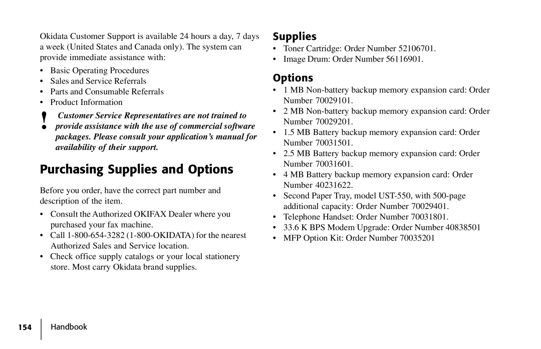 Samsung 5400 manual Purchasing Supplies and Options 