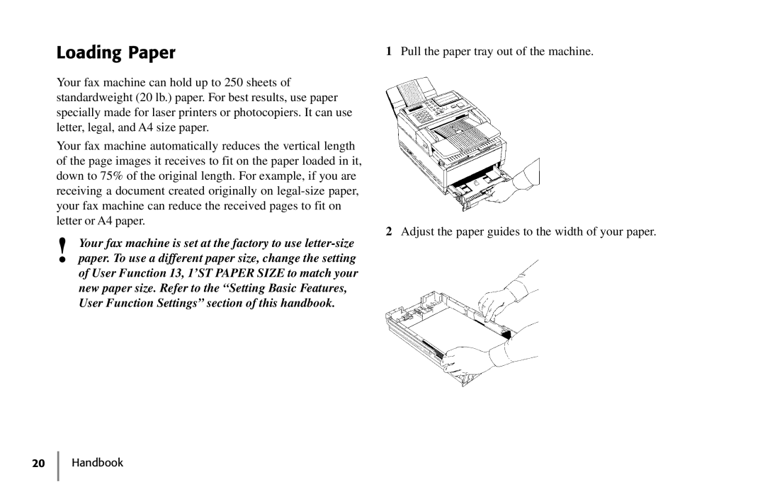 Samsung 5400 manual Loading Paper 