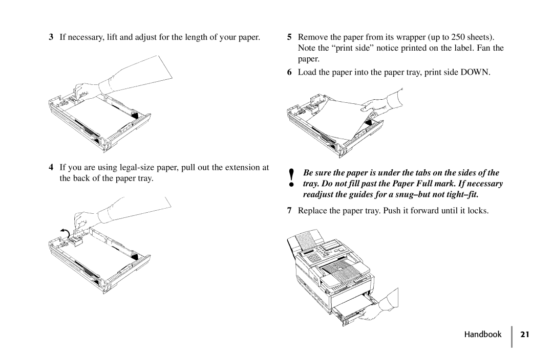 Samsung 5400 manual Replace the paper tray. Push it forward until it locks 