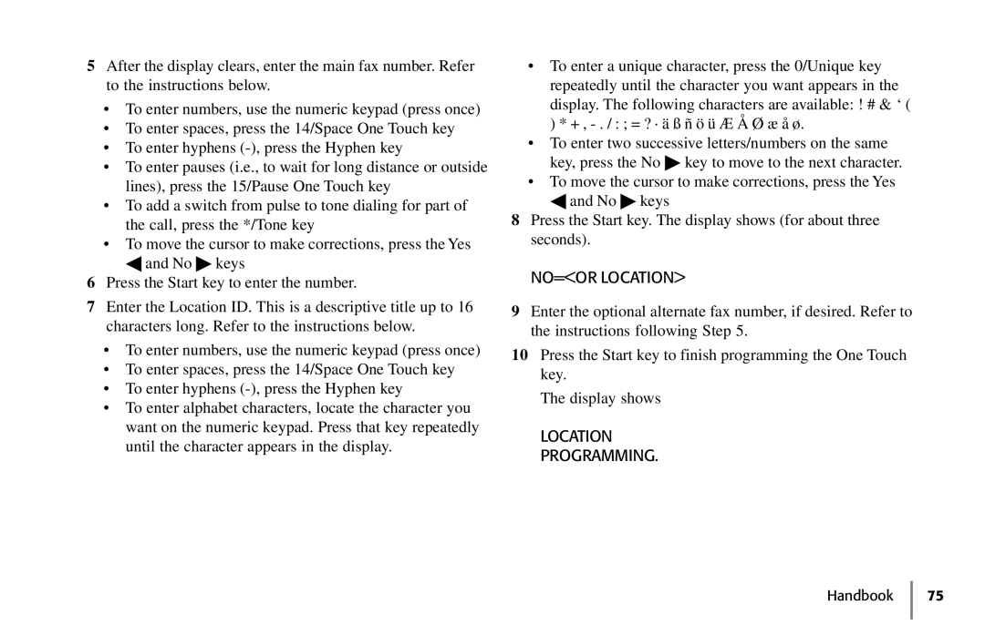 Samsung 5400 manual NO=OR Location 