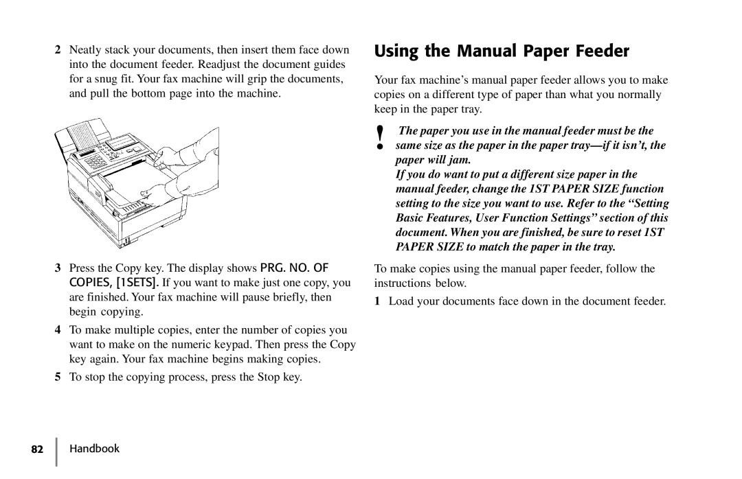 Samsung 5400 manual Using the Manual Paper Feeder 