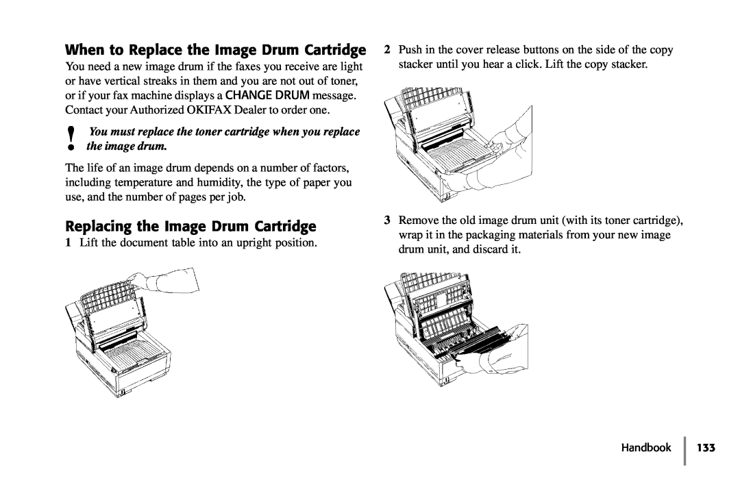 Samsung 5400 manual When to Replace the Image Drum Cartridge, Replacing the Image Drum Cartridge 