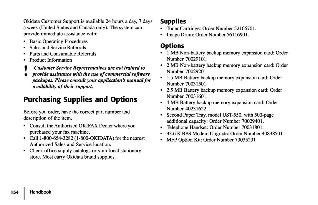 Samsung 5400 manual Purchasing Supplies and Options 
