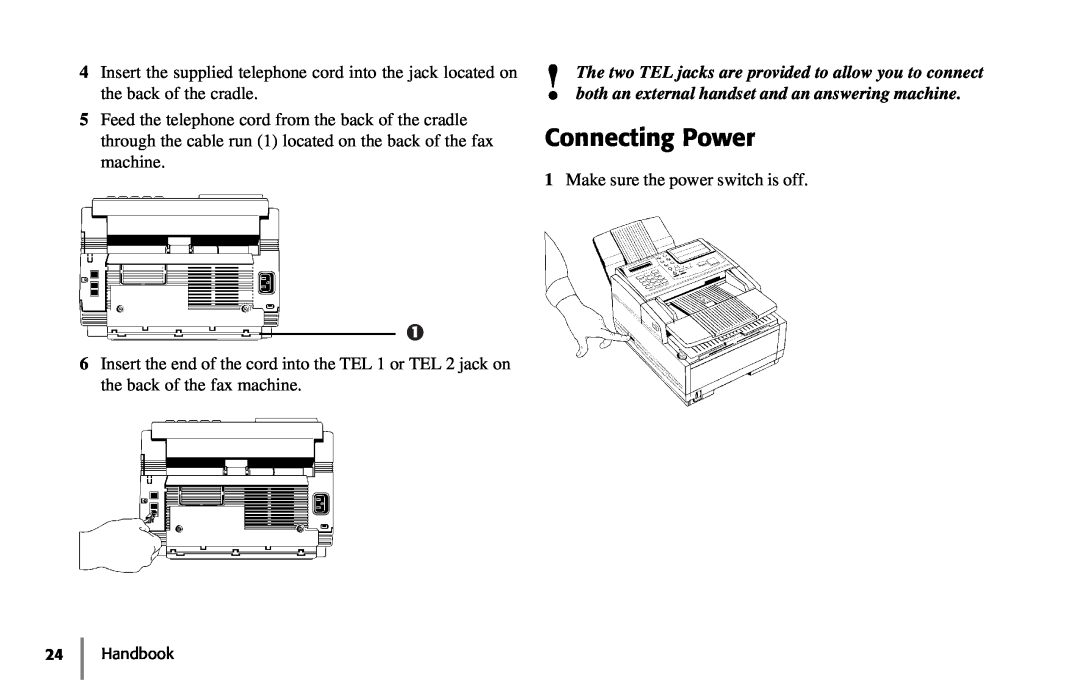 Samsung 5400 manual Connecting Power, both an external handset and an answering machine 