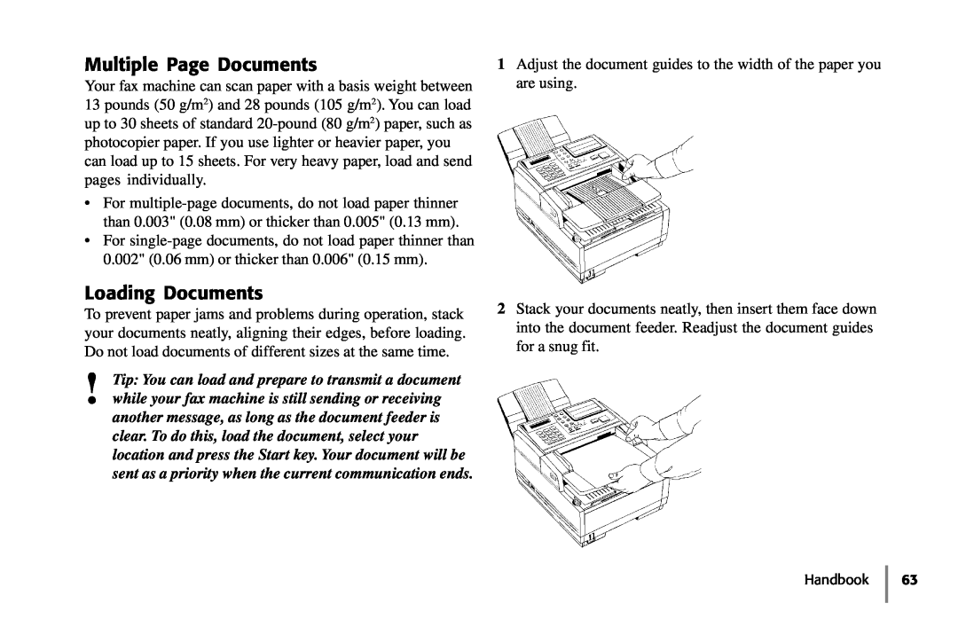 Samsung 5400 manual Multiple Page Documents, Loading Documents 