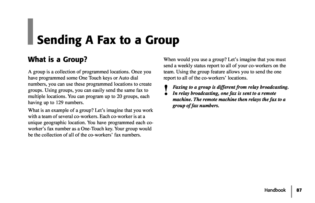 Samsung 5400 manual Sending A Fax to a Group, What is a Group? 