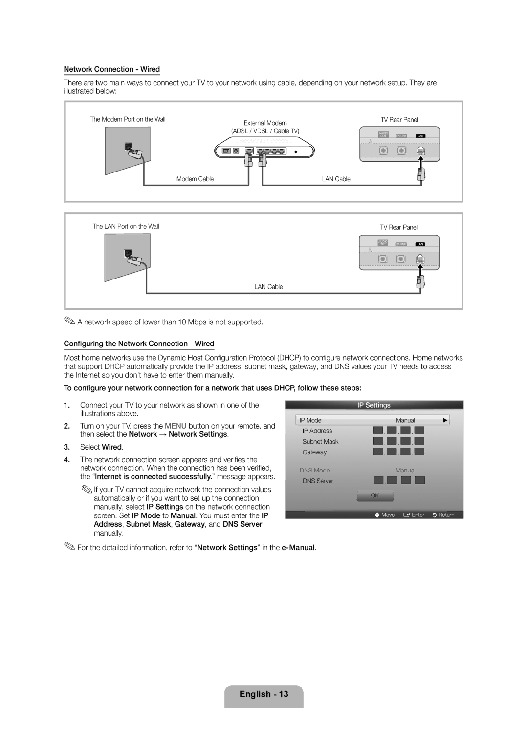 Samsung 5500 user manual Select Wired 