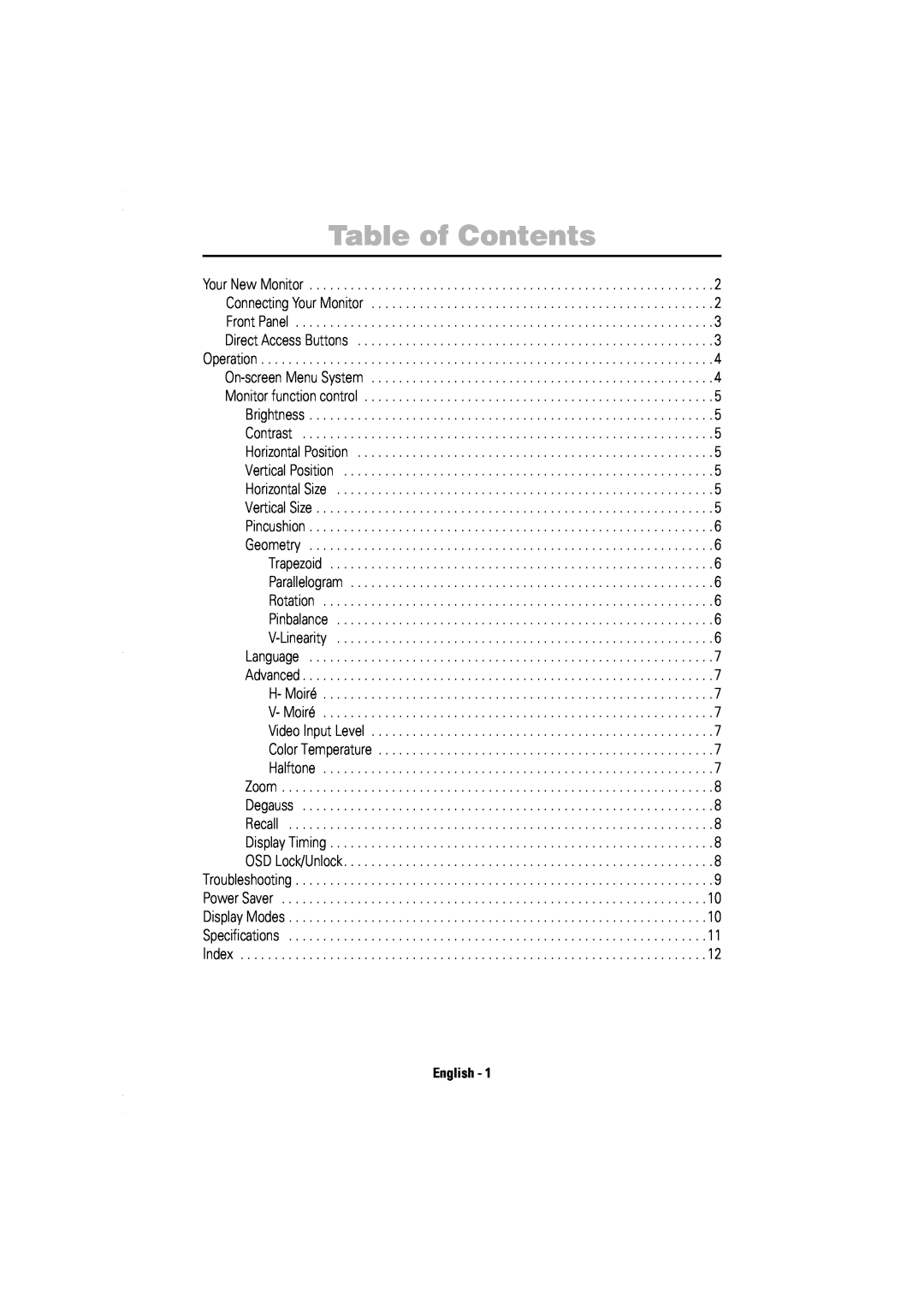 Samsung 550B manual Table of Contents, Portuguese Deutsch Español Français English, Italiano 
