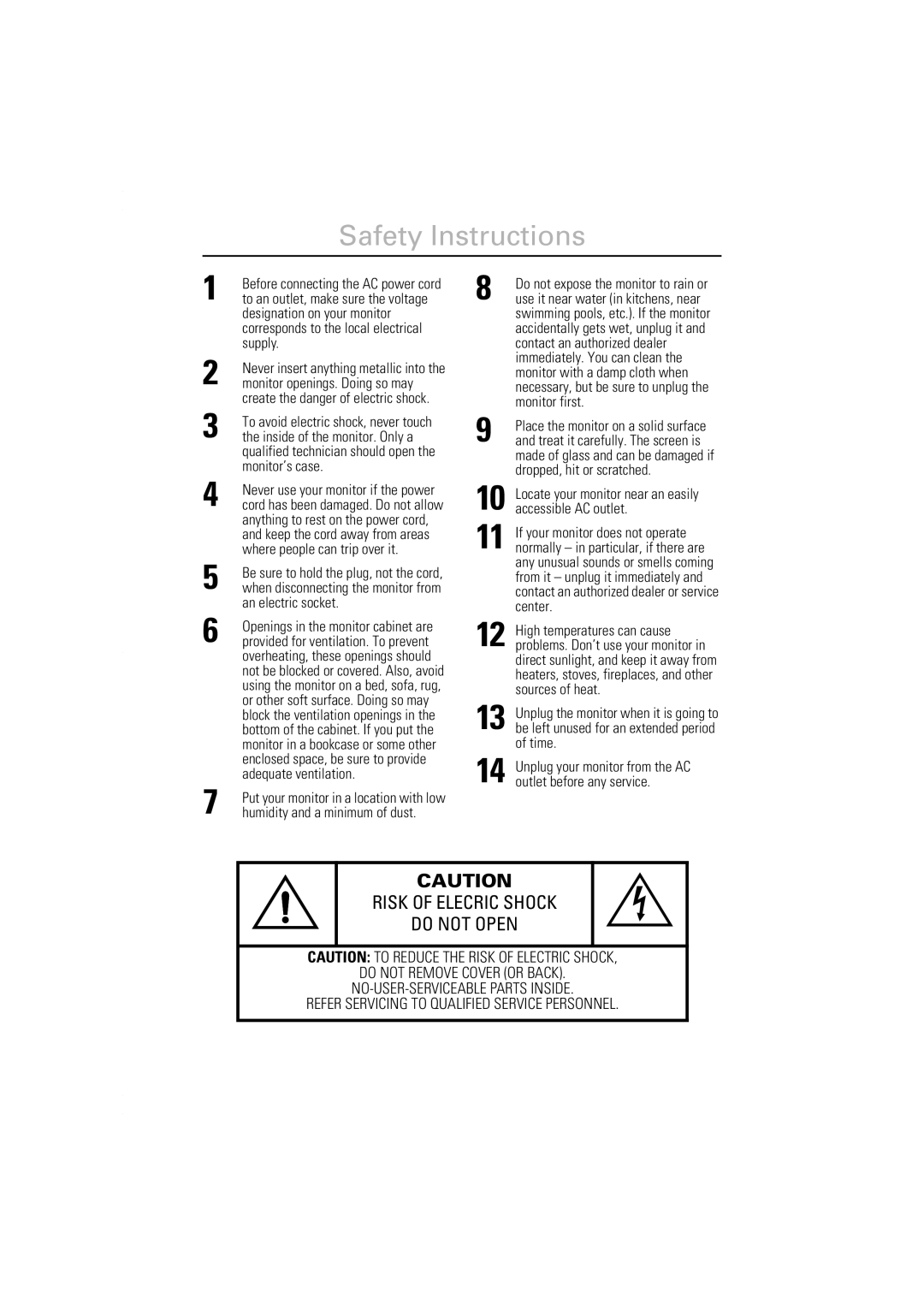 Samsung 550S, 450Nb, 450b, 550s manual Safety Instructions 