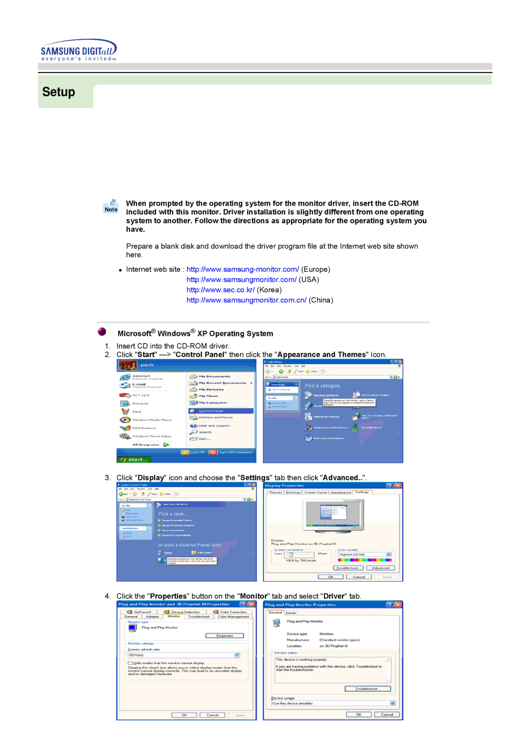 Samsung 551V, 551s manual Microsoft Windows XP Operating System 