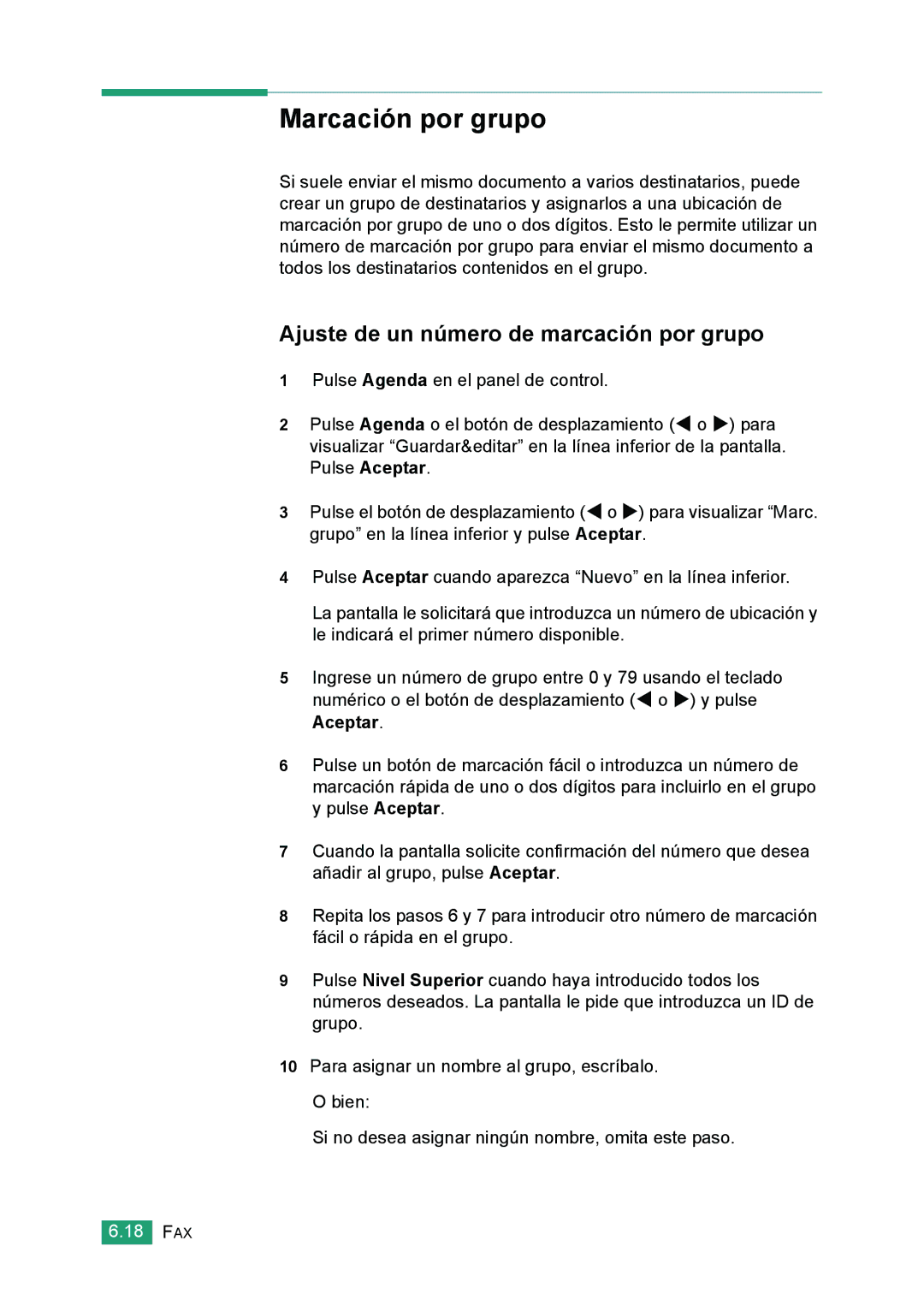 Samsung 560 manual Marcación por grupo, Ajuste de un número de marcación por grupo 