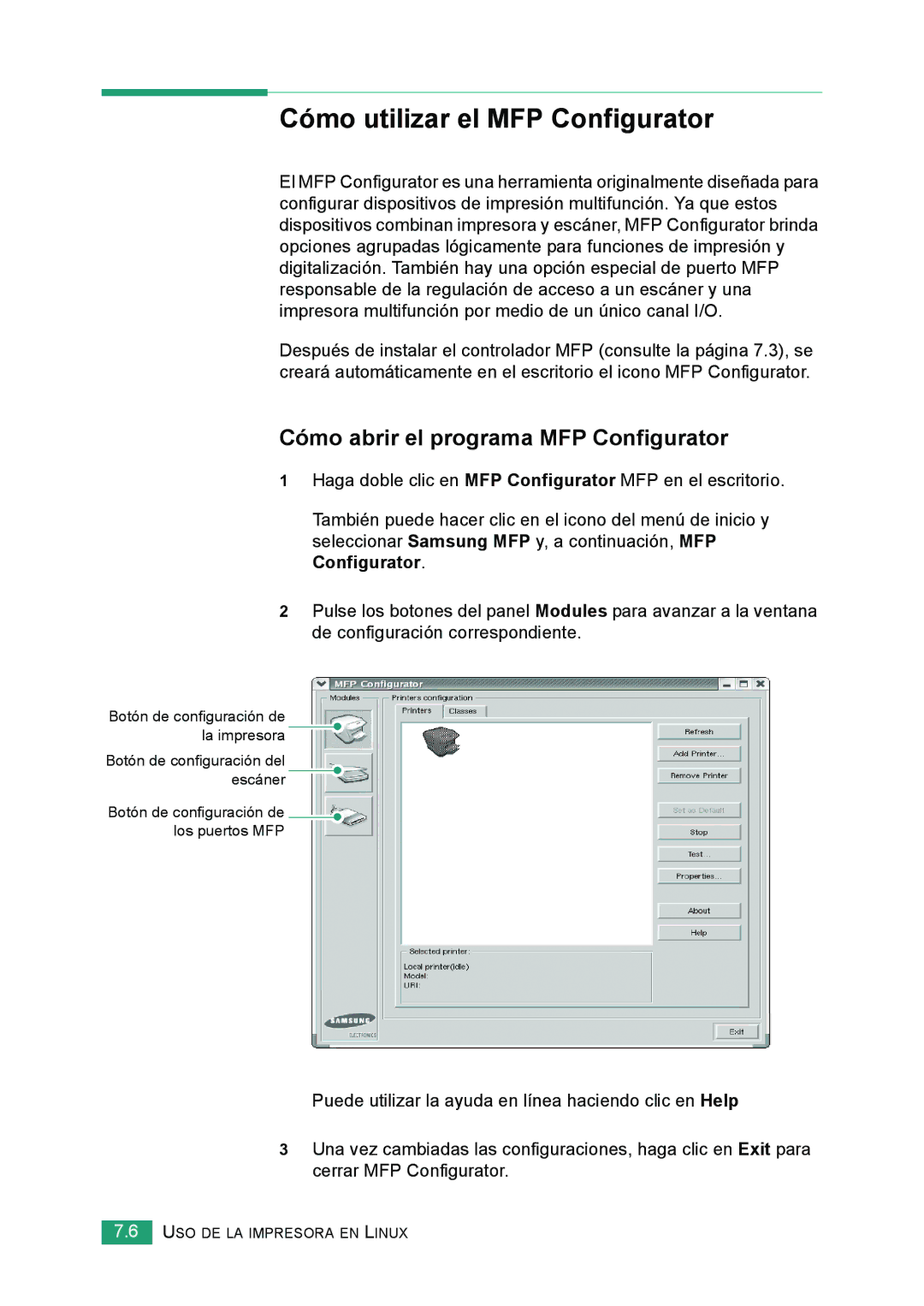 Samsung 560 manual Cómo utilizar el MFP Configurator, Cómo abrir el programa MFP Configurator 