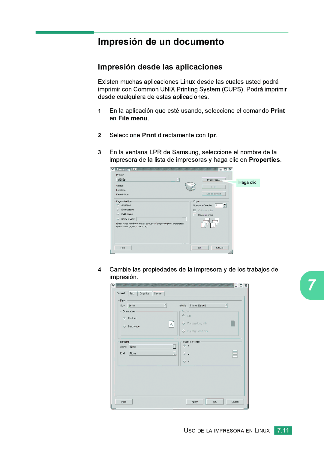 Samsung 560 manual Impresión de un documento, Impresión desde las aplicaciones 