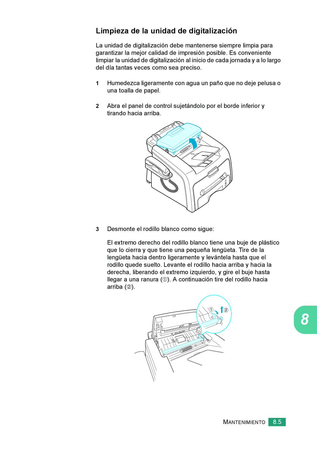 Samsung 560 manual Limpieza de la unidad de digitalización 