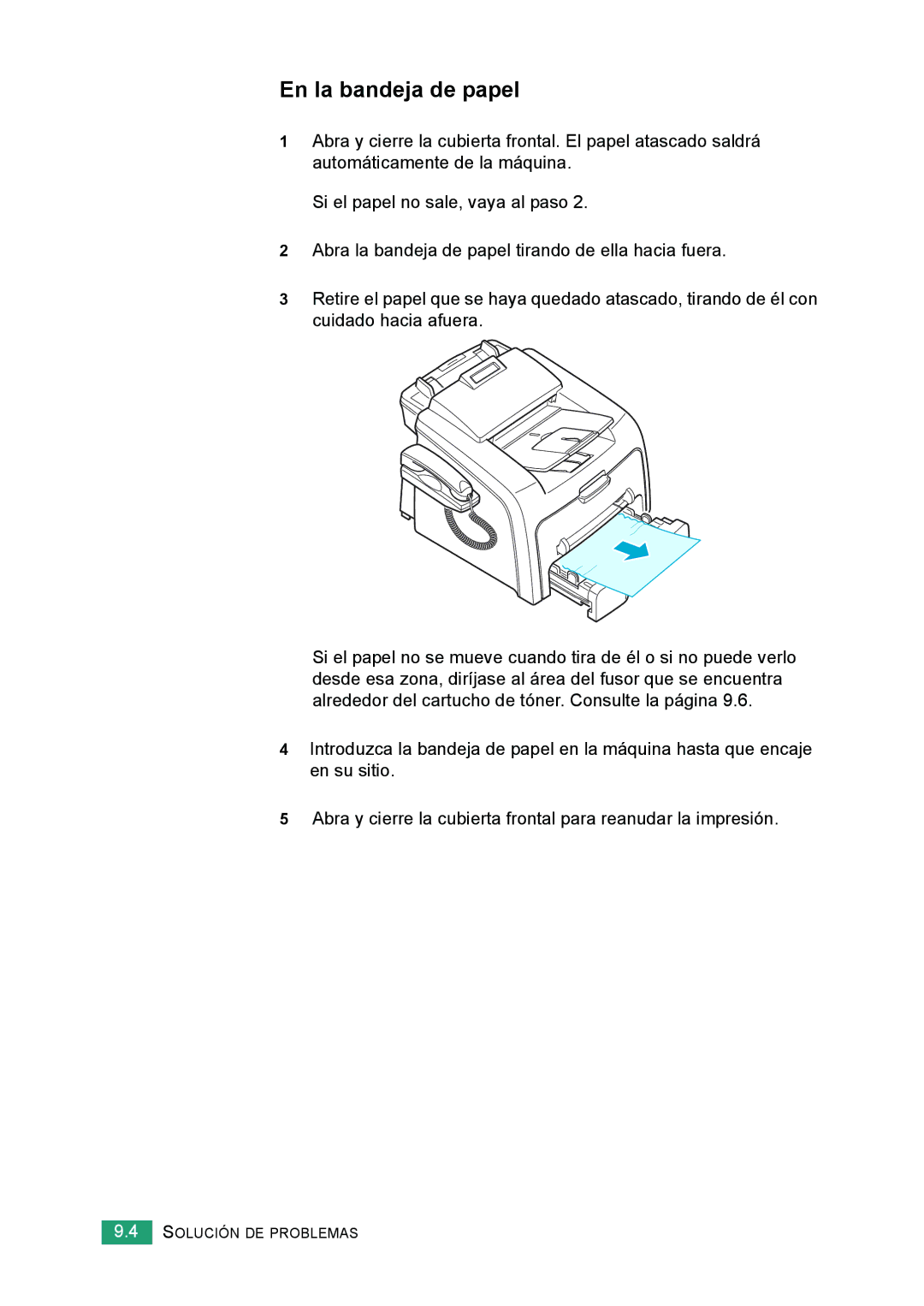 Samsung 560 manual En la bandeja de papel 