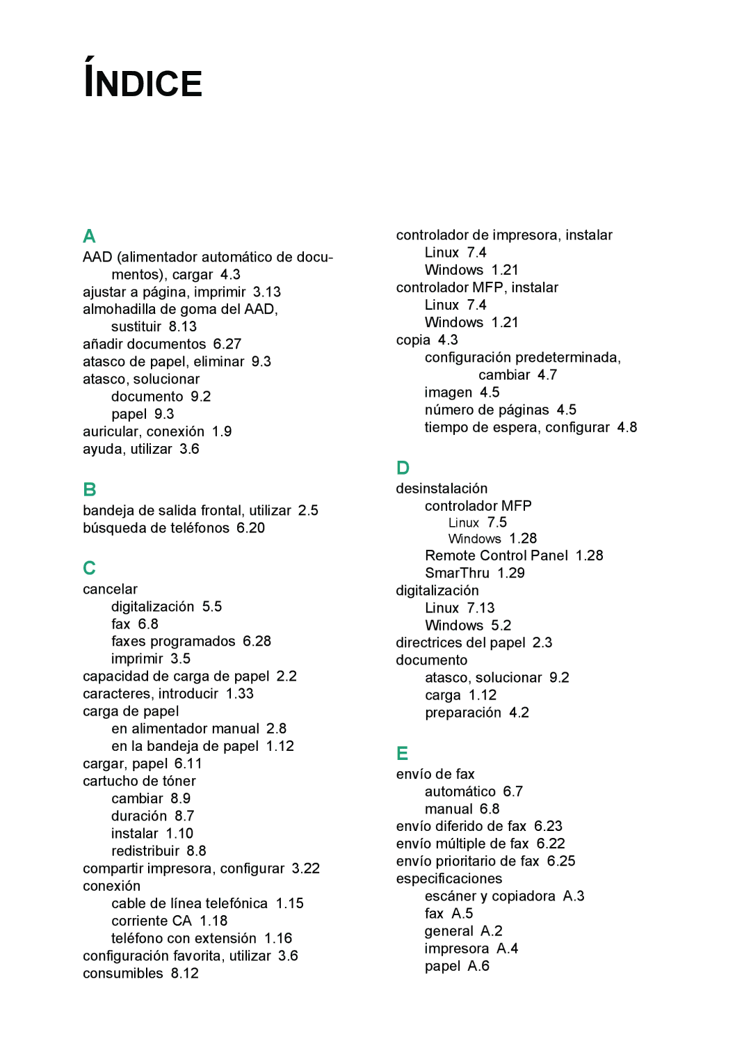 Samsung 560 manual Índice 