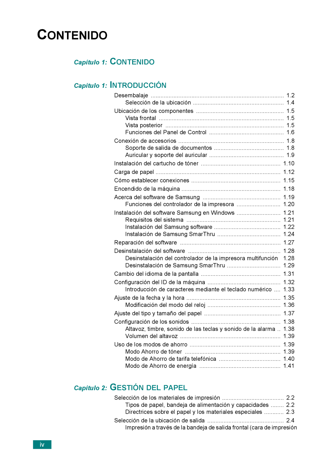 Samsung 560 manual Contenido 