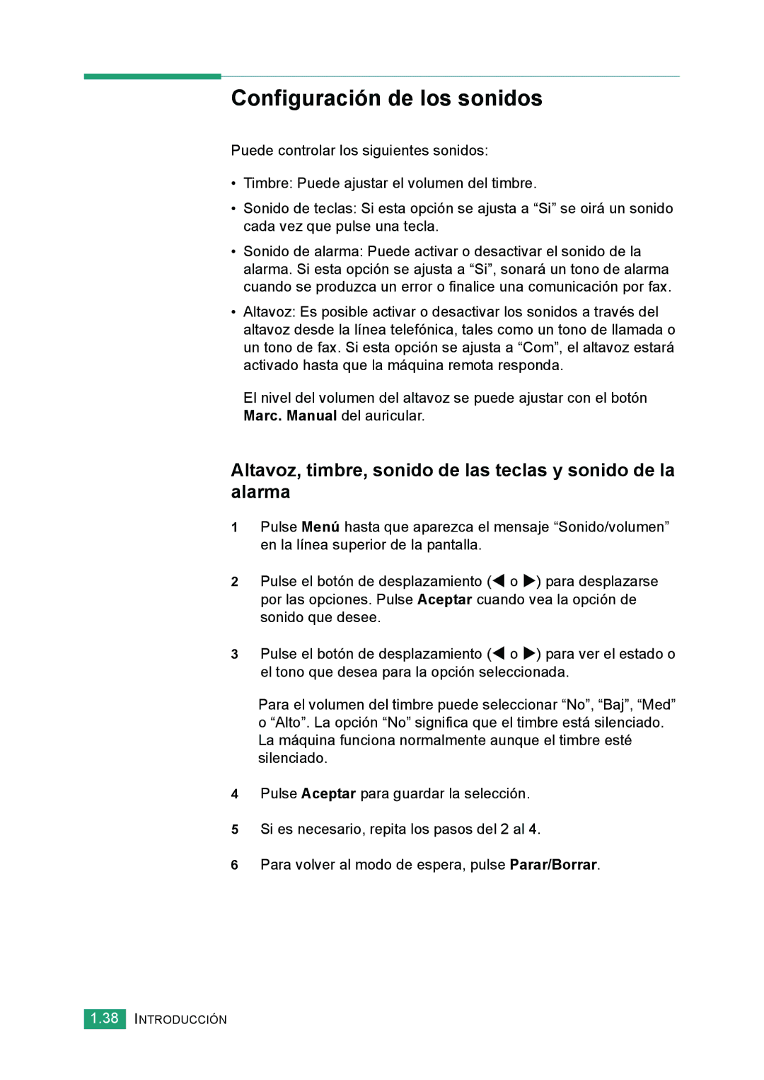 Samsung 560 manual Configuración de los sonidos, Altavoz, timbre, sonido de las teclas y sonido de la alarma 