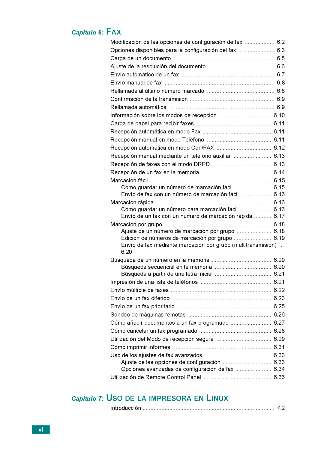 Samsung 560 manual Capítulo 7 USO DE LA Impresora EN Linux 