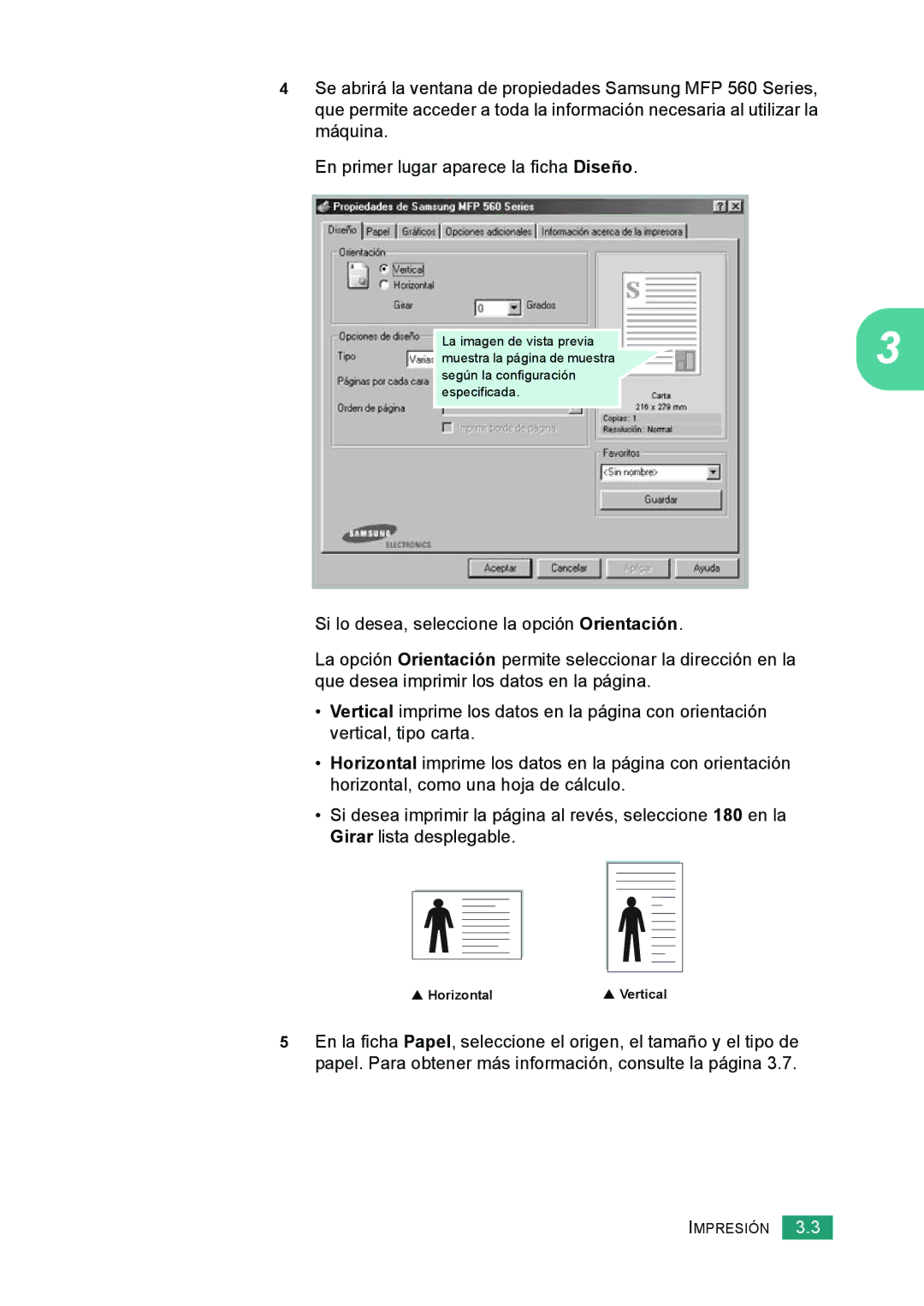 Samsung 560 manual HorizontalVertical 