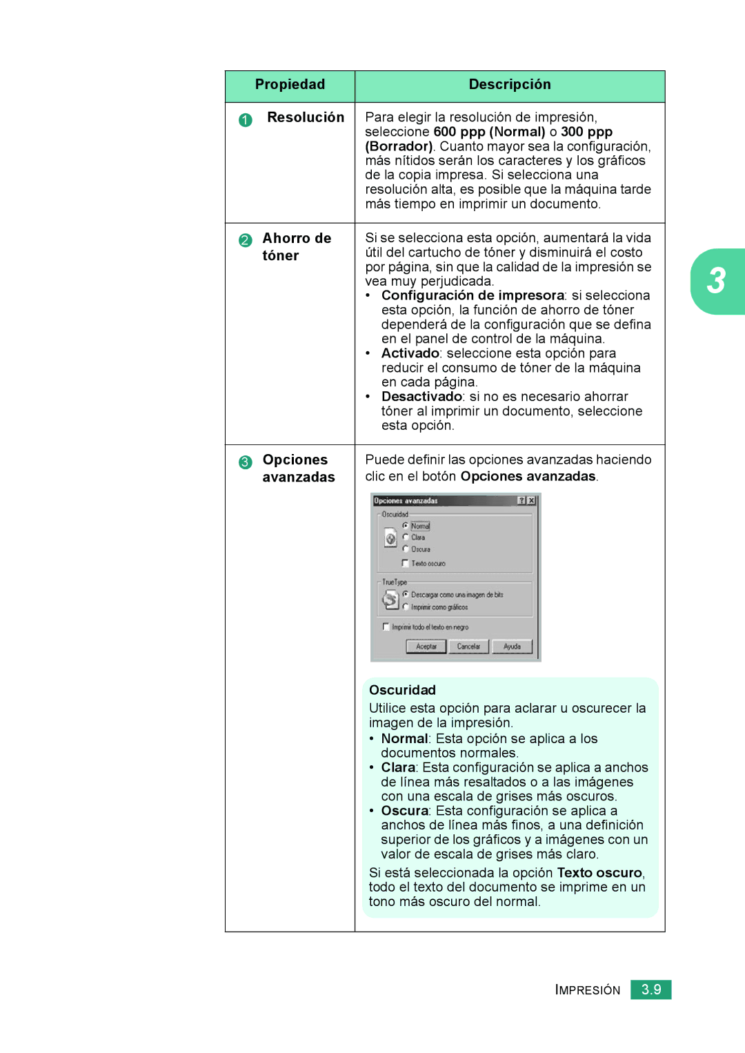 Samsung 560 manual Oscuridad 