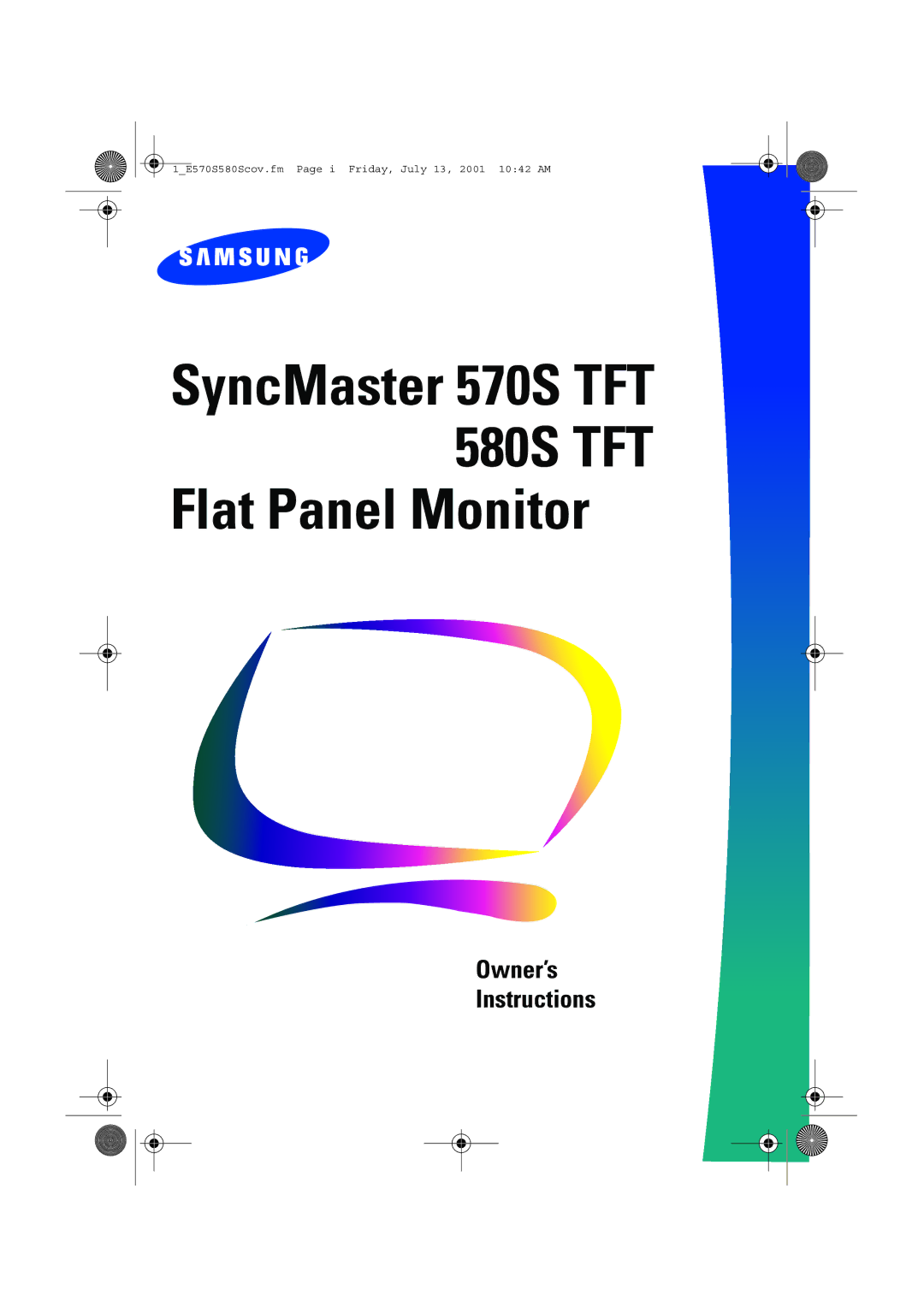 Samsung 580STFT, 570STFT manual SyncMaster 570S TFT 580S TFT Flat Panel Monitor 