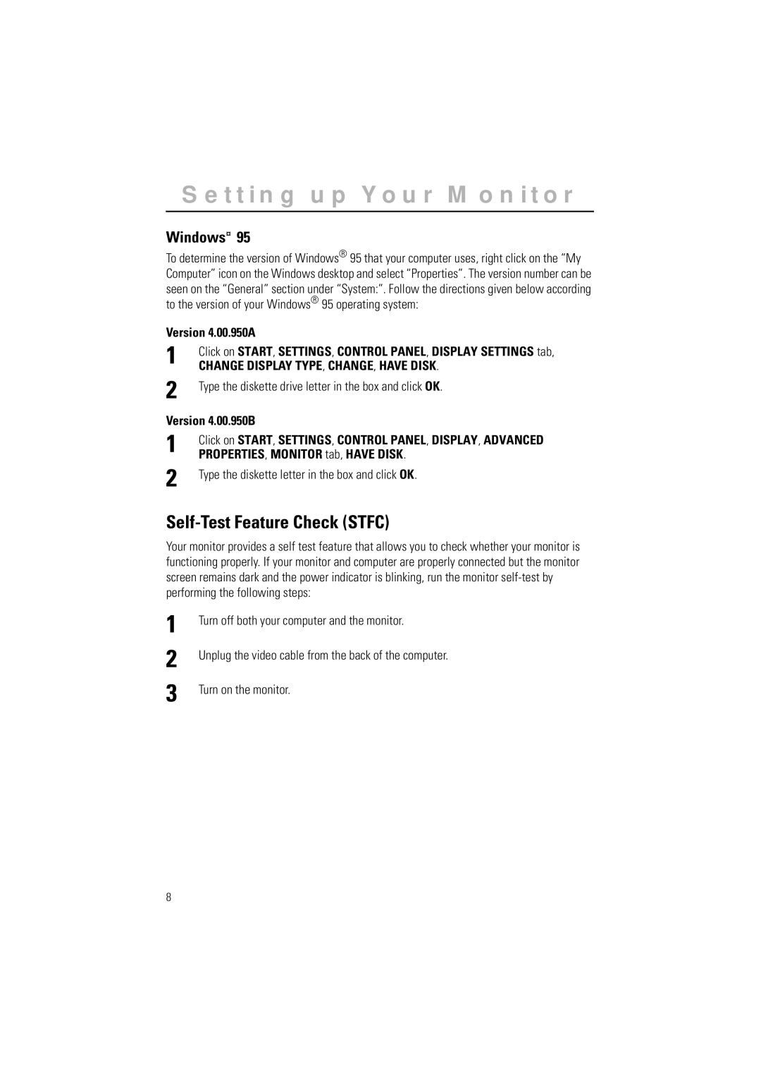 Samsung CN15LSAPN/XSJ, 570STFT, CN15LSPS/EDC, CN15LSAN Self-Test Feature Check Stfc, Version 4.00.950A, Version 4.00.950B 