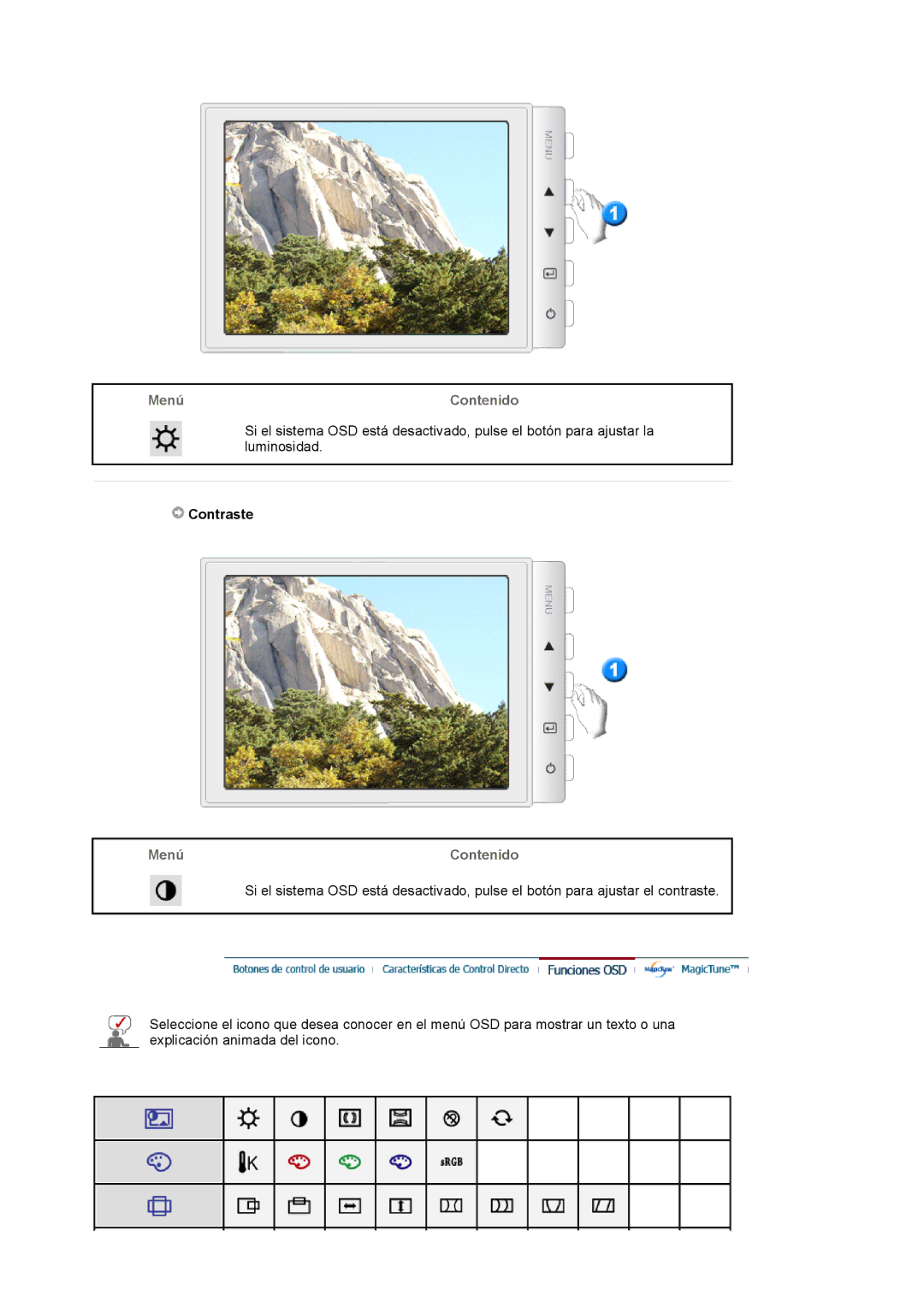 Samsung 591S manual Menú Contenido 