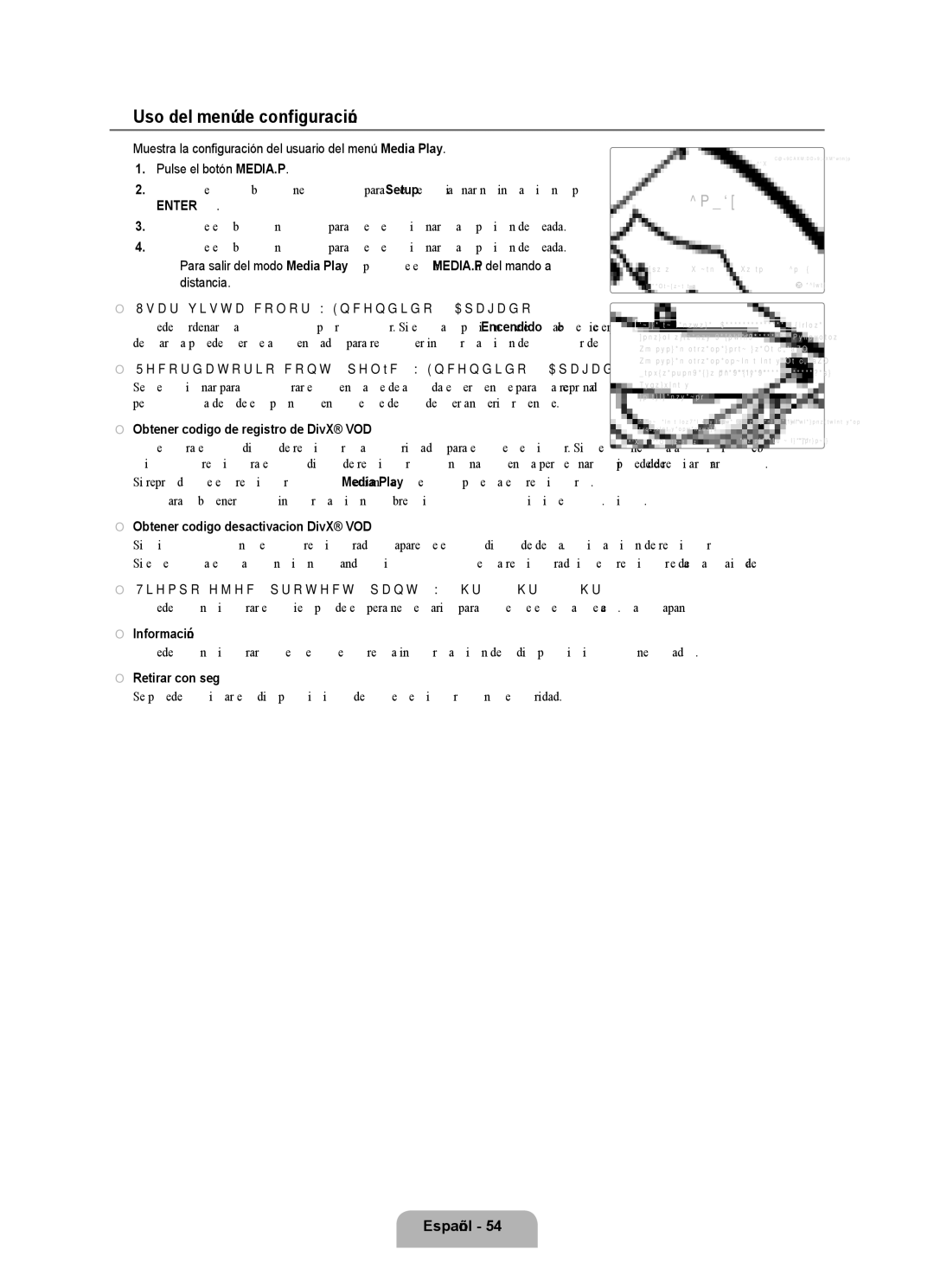 Samsung UN2B6000, UNB6000, UN55B6000, UN46B6000, UN40B6000VF, UN32B6000 user manual Uso del menú de configuración 